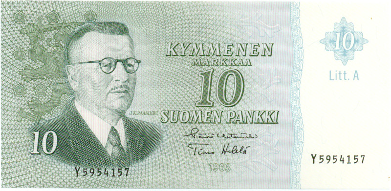 10 Markkaa 1963 Litt.A Y5954157 kl.8
